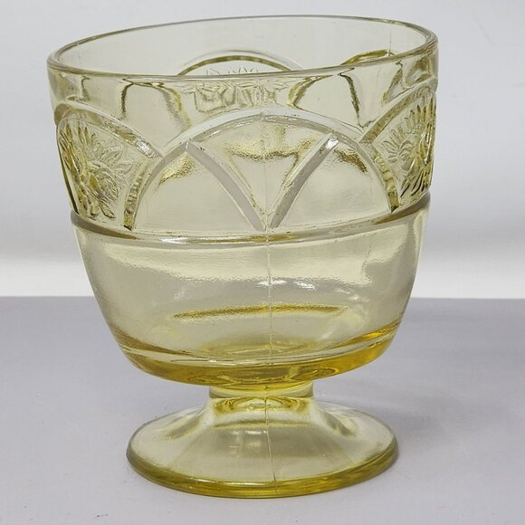 Vintage Yellow Depression Glass Creamer & Sugar Set - Picture 9 of 15